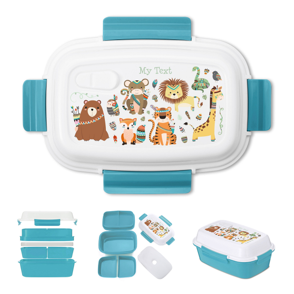 Kids Lunch Box Cute Animals, Personalized Lunch Box, Children