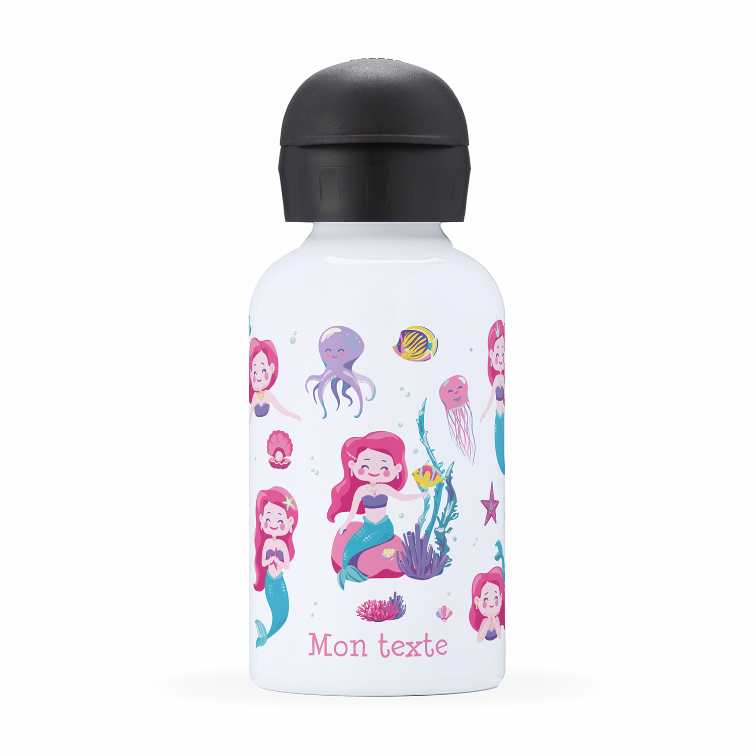 Personalized kids water bottle, mermaid