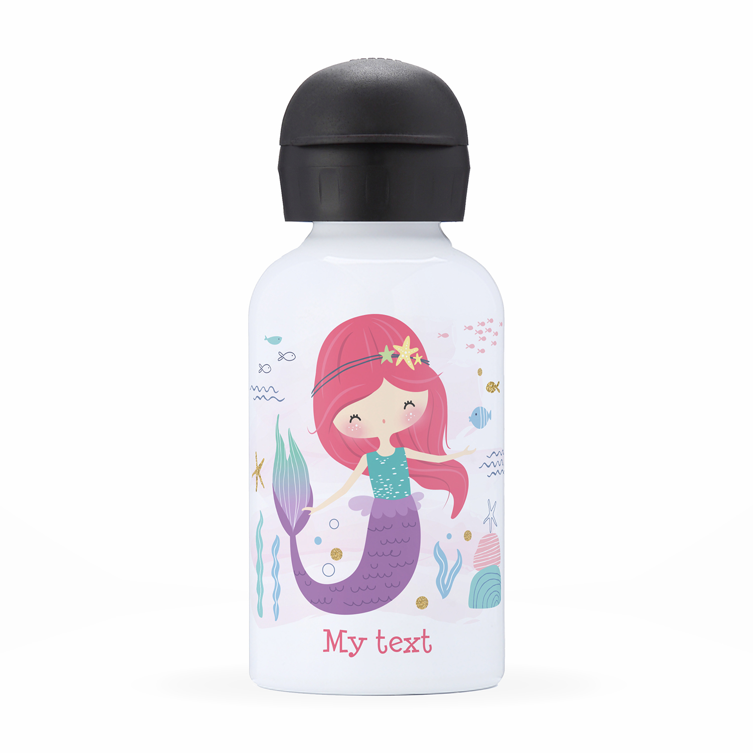 Personalized kids water bottle, mermaid