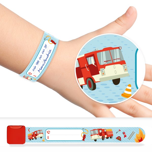 Children's ID bracelet with firefighter design