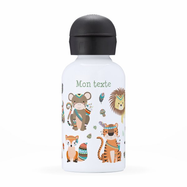 Children's personalized insulated water bottle - American Indian animals