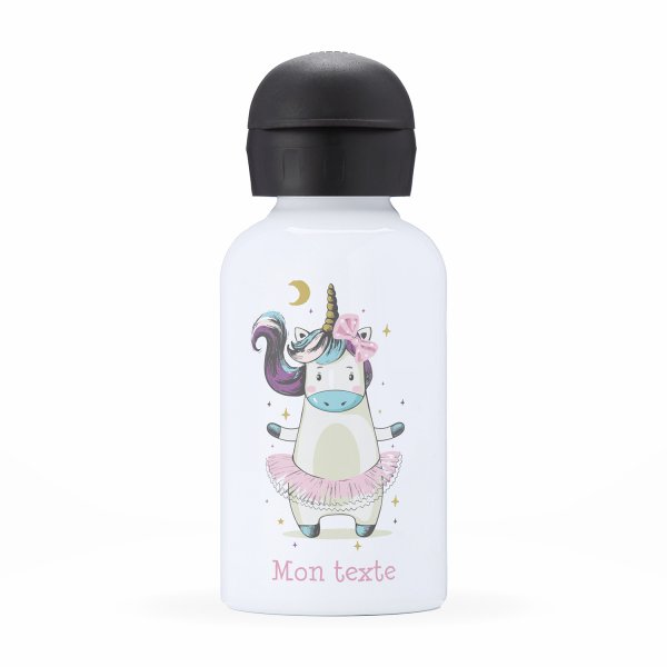 Children's personalized insulated water bottle - Ballerina unicorn