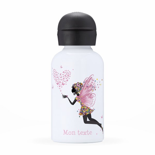 Children's personalized insulated water bottle - Fairy, heart and butterflies