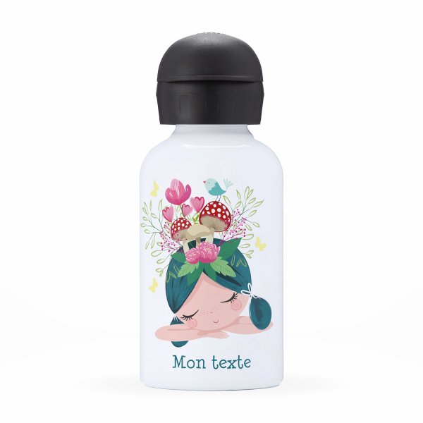 Children's personalized insulated water bottle - Girl and toadstools