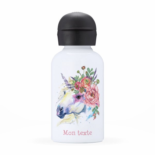 Children's personalized insulated water bottle - Pretty unicorn