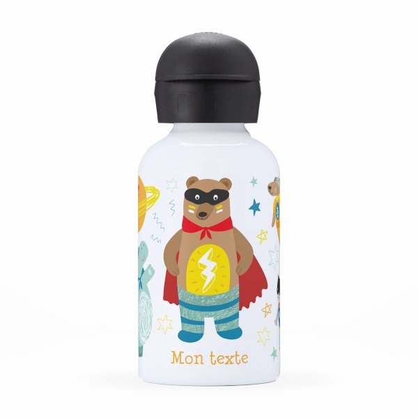 Children's personalized insulated water bottle - Superhero animals