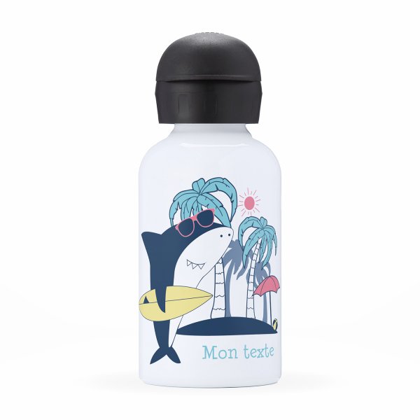 Children's personalized insulated water bottle - Surfer shark