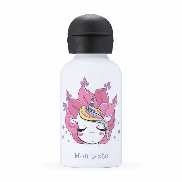 Children's personalized insulated water bottle - Unicorn and stars