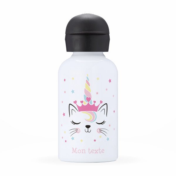 Children's personalized insulated water bottle - Unicorn cat