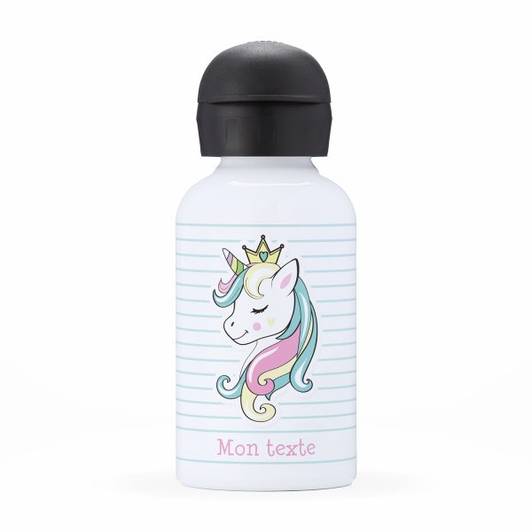 Children's personalized insulated water bottle - Unicorn princess