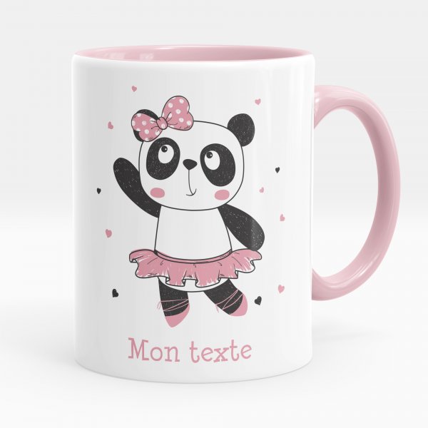 Personalized cup - Ballerina panda and hearts