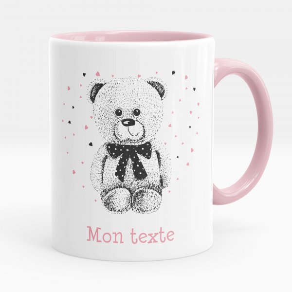 Personalized cup - Bear and hearts