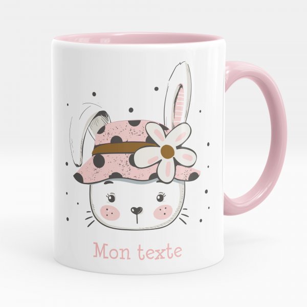 Personalized cup - Bunny and flower