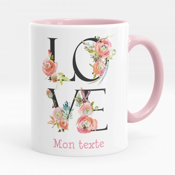 Personalized cup - Floral love