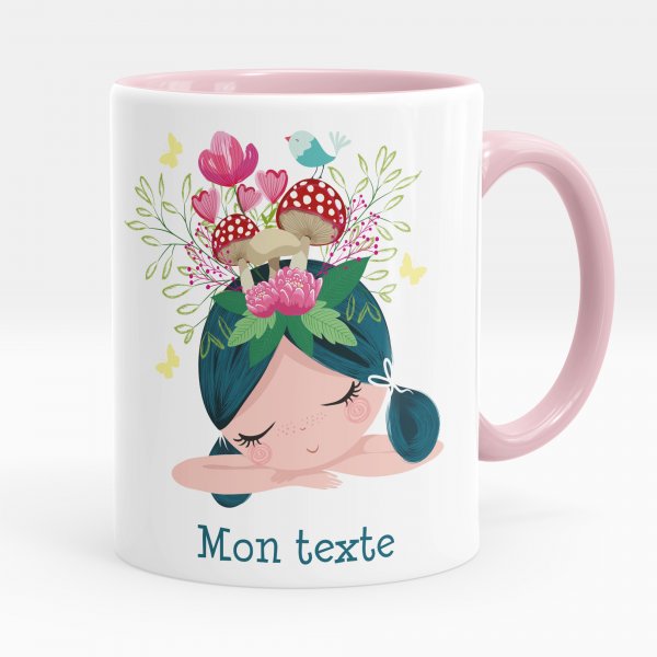 Personalized cup - Girl and toadstools