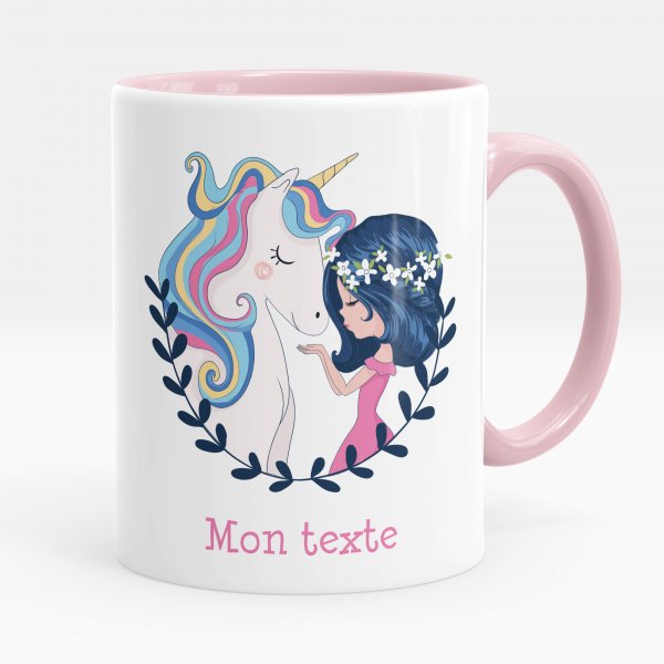 Personalized cup - Girl and unicorn