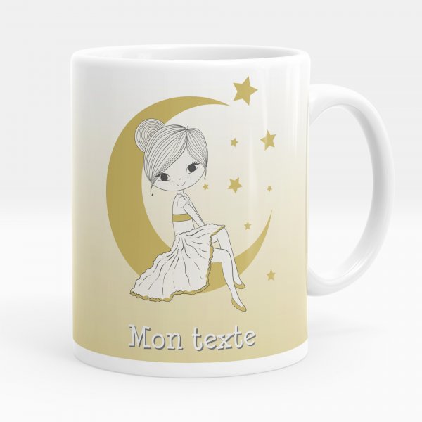 Personalized cup - Girl on the moon