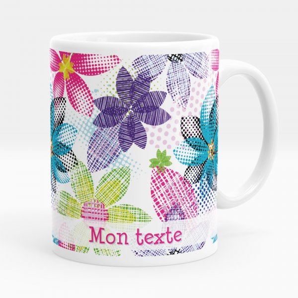 Personalized cup - Multicolored flowers