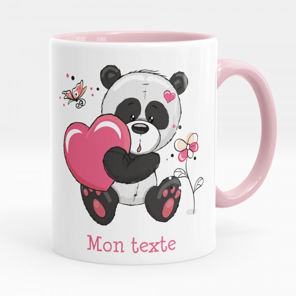 Personalized cup - Panda and heart