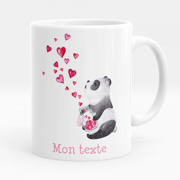 Personalized cup - Panda and hearts