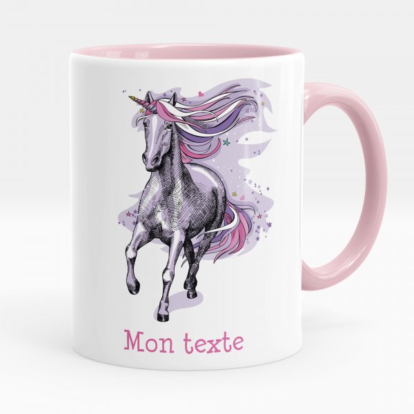 Personalized cup - Purple unicorn