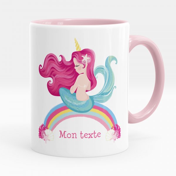 Personalized cup - Rainbow mermaid