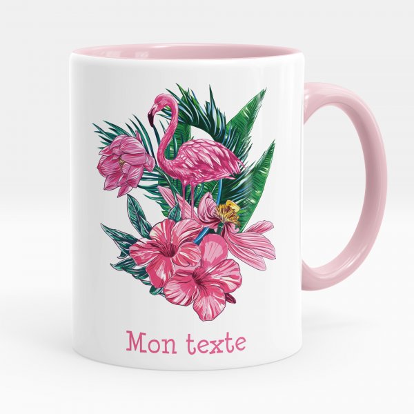 Personalized cup - Tropical flamingo