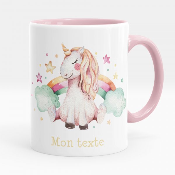 Personalized cup - Unicorn and cloud