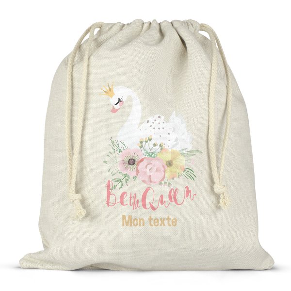 Personalized drawstring lunch box bag - Be the Queen swan