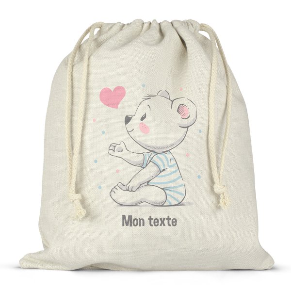 Personalized drawstring lunch box bag - Bear