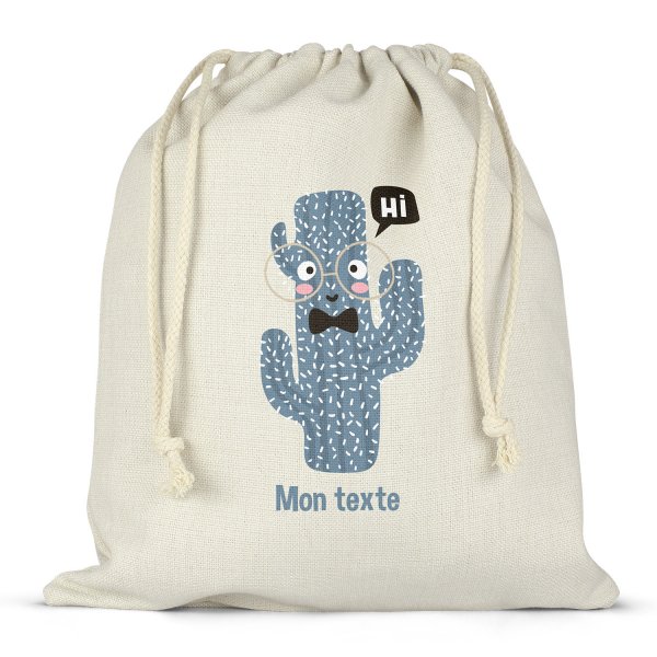 Personalized drawstring lunch box bag - Cactus