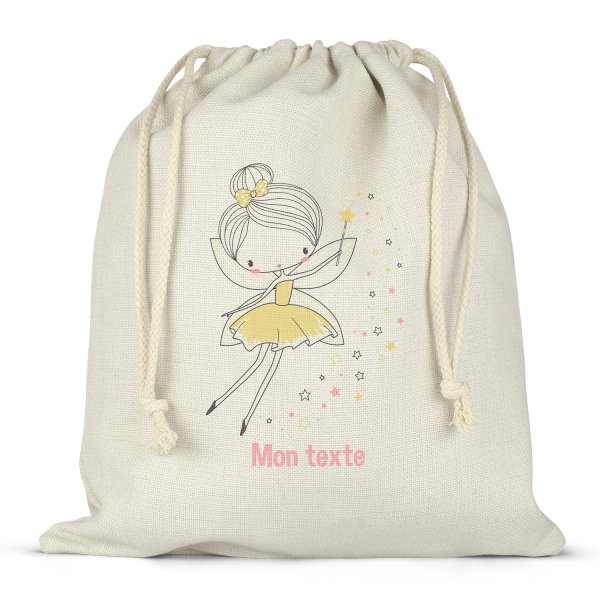 Personalized drawstring lunch box bag - Fairy