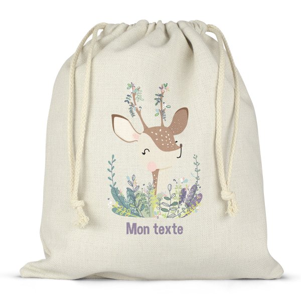 Personalized drawstring lunch box bag - Fawn