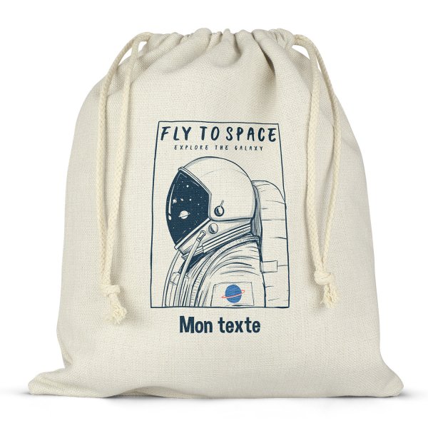 Personalized drawstring lunch box bag - Fly to space