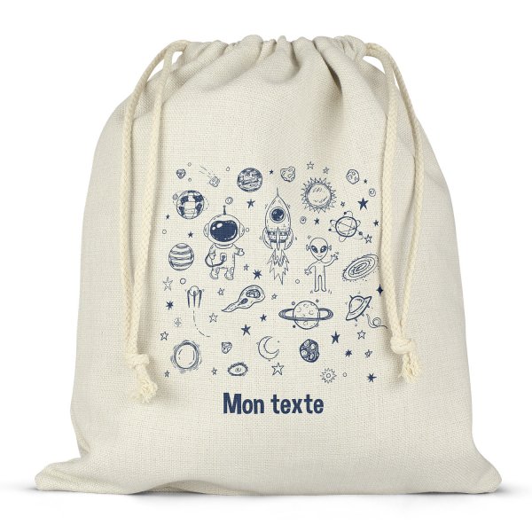 Personalized drawstring lunch box bag - Galaxy