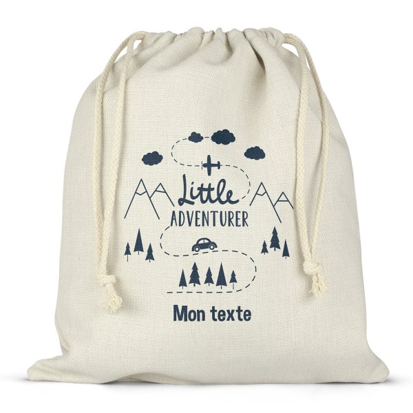 Personalized drawstring lunch box bag - Little adventurer