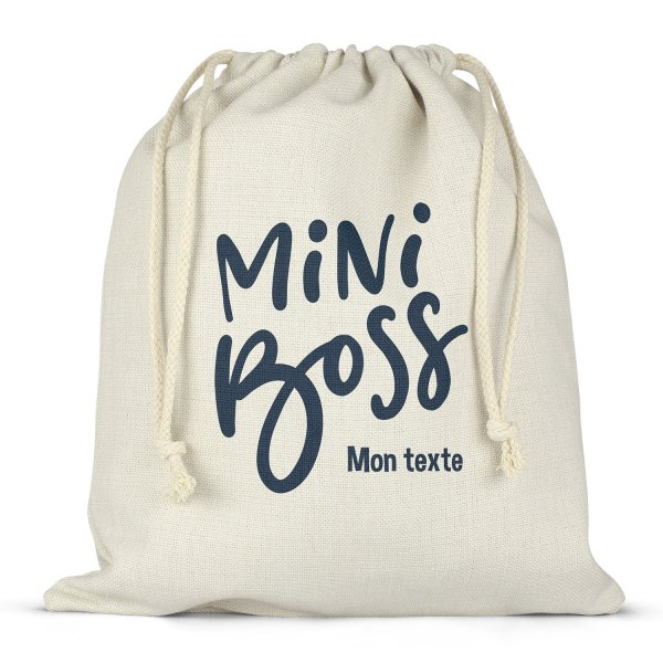 Personalized drawstring lunch box bag - Mini Boss