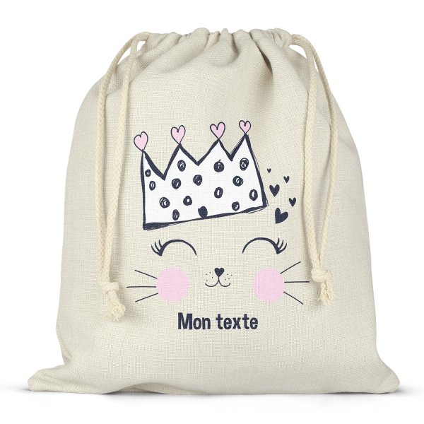 Personalized drawstring lunch box bag - Queen of the cats