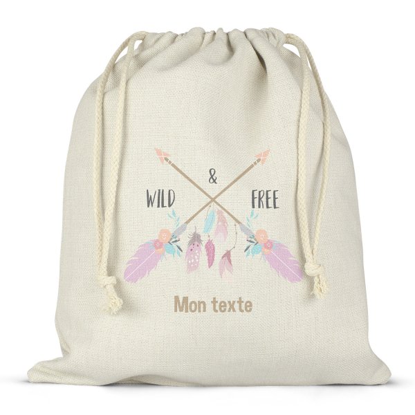 Personalized drawstring lunch box bag - Wild & Free