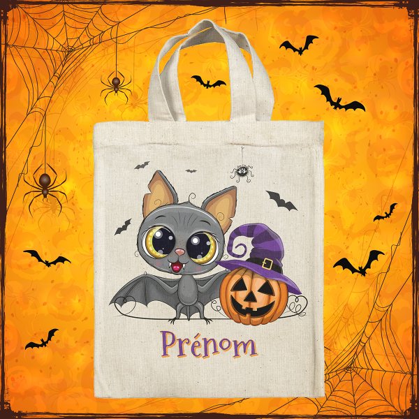 Personalized Halloween tote bag - Bat