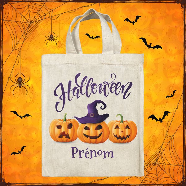 Personalized Halloween tote bag - Pumpkins