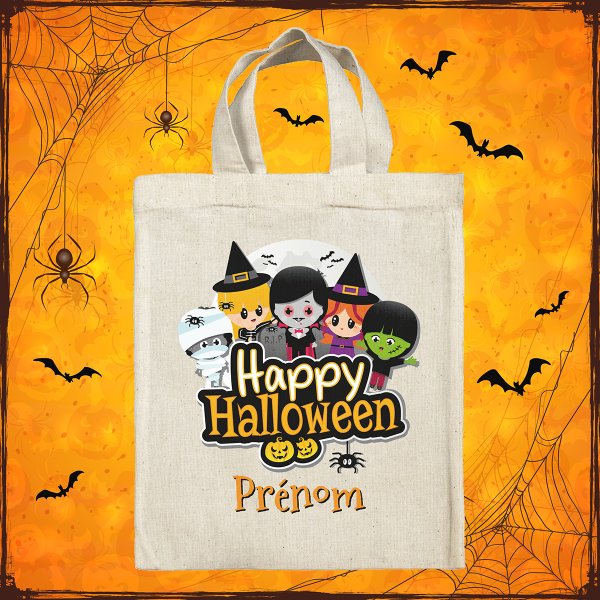 Personalized Halloween tote bag - Scary characters