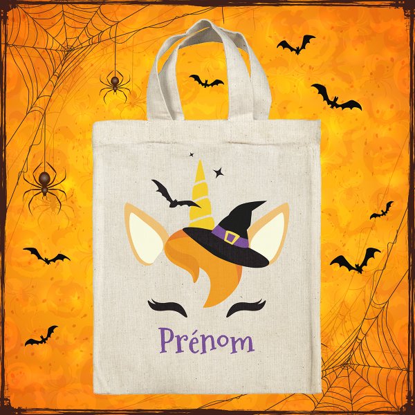 Personalized Halloween tote bag - Unicorn