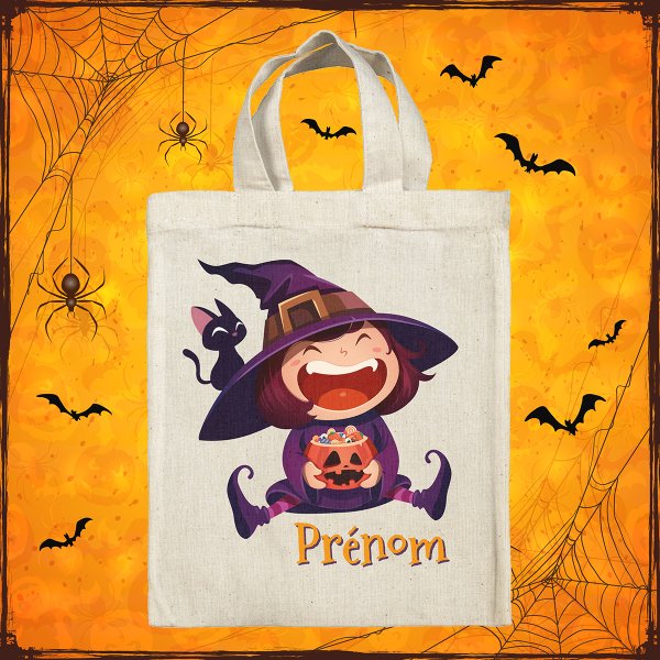 Personalized Halloween tote bag - Witch