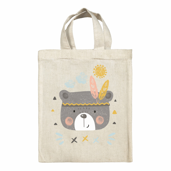 Personalized lunch box tote bag - American Indian bear