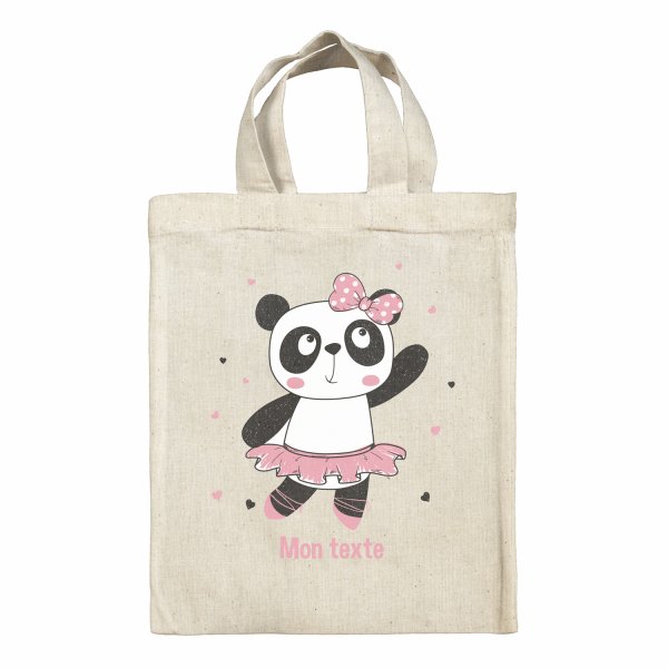 Personalized lunch box tote bag - Ballerina panda