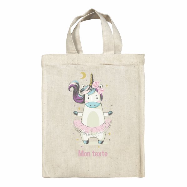 Personalized lunch box tote bag - Ballerina unicorn