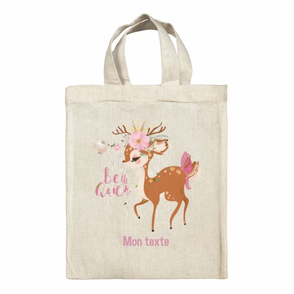 Personalized lunch box tote bag - Be the Queen fawn