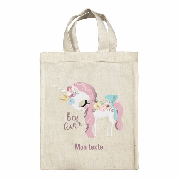 Personalized lunch box tote bag - Be the Queen unicorn