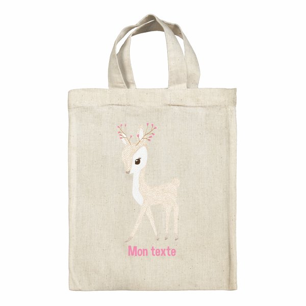 Personalized lunch box tote bag - Pretty fawn